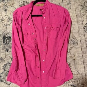 Wrangler Pink Button Down Shirt for Women